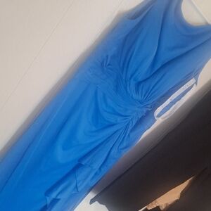 Azazie One Shoulder Blue Dress Size 10 Largo De Fiestas